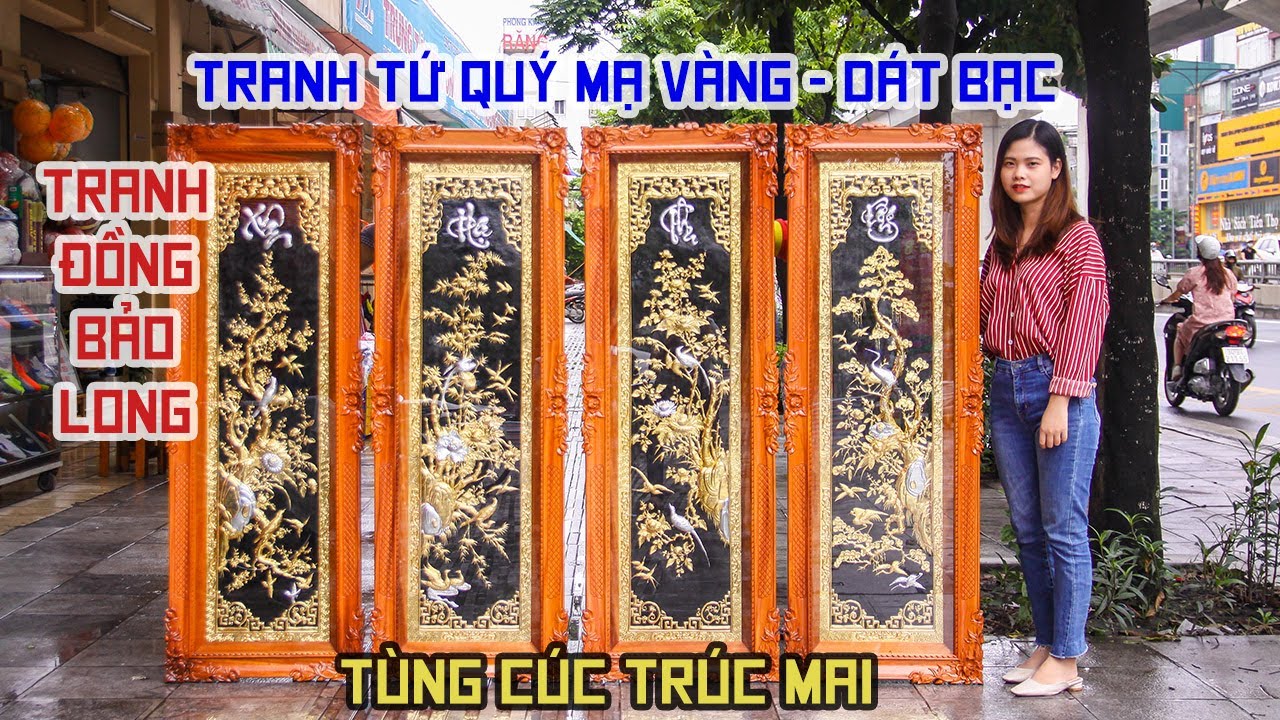 XEM NGAY mẫu tranh cực đẹp - Tứ Quý Tùng Cúc Trúc Mai... - youtube