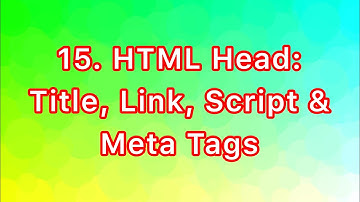 HTML Tutorial: Title, Script, Link & Meta Tags | Web Development Tutorials #15