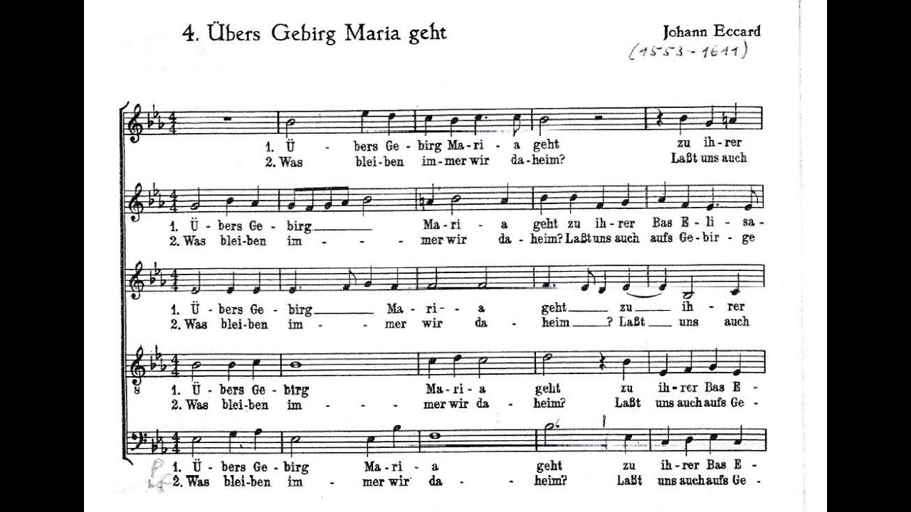 Übers Gebirg Maria geht | Johann Eccard