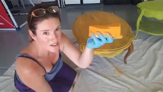 Part 2: How to use a sponge to apply furniture paint, Porch Nook's "Marigold"