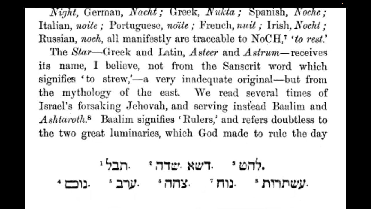 English Derived from the Hebrew, Chapter 4, Great Objects of Nature