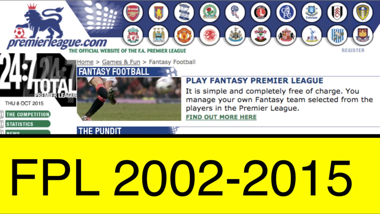 History Of Fantasy Premier League 02 15 Youtube