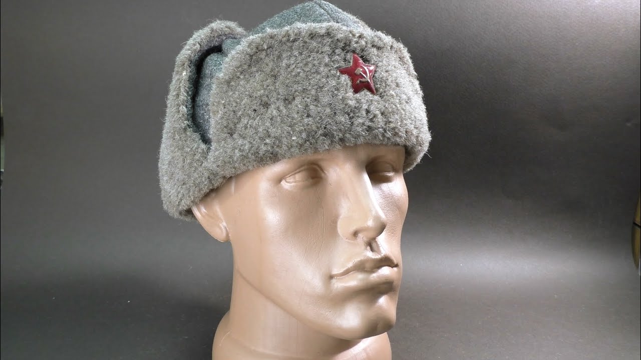 ORIGINAL WW2 Russian Army Winter Hat Ushanka brass Red Star Military BADGE SOVIET USSR