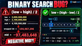 Why (low + high) / 2 Can Break Binary Search! 🤯 | Explained Visually #shorts #dsa #binarysearch