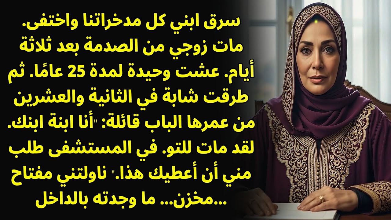 ابني أخذ كل مدخراتنا واختفى—وبعد 25 عامًا، ظهرت ابنته وبحوزتها مفتاح تركه لي.