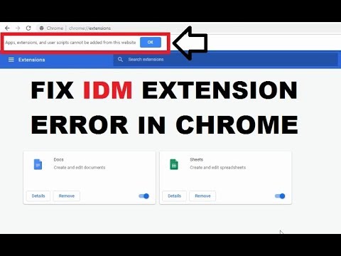 How To Fix Idm Extension Problem In Google Chrome Easily 2019 Add Idm Extension To Chrome Youtube