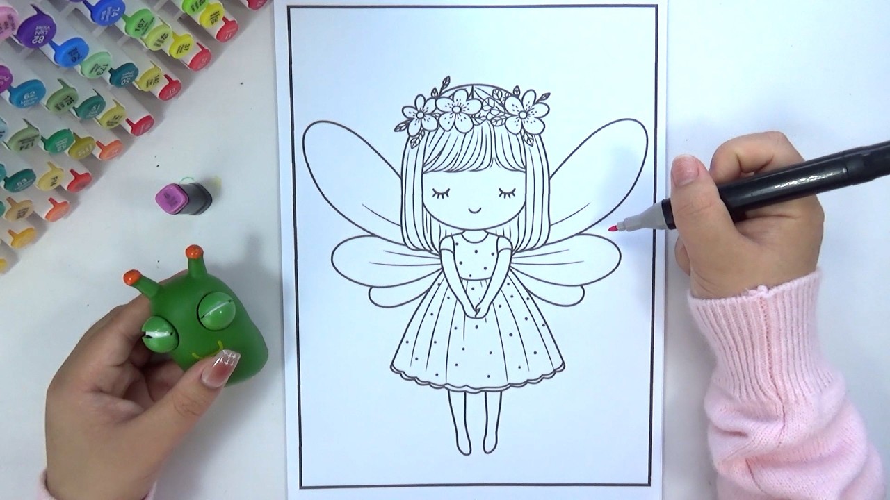 Satisfying Fairy Coloring with Alcohol Markers ✨🧚‍♀️Magical Fairy Coloring with Markers! 🌈