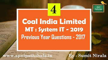 MCQ Part 4 | Coal India Limited Management Trainee System IT 2019