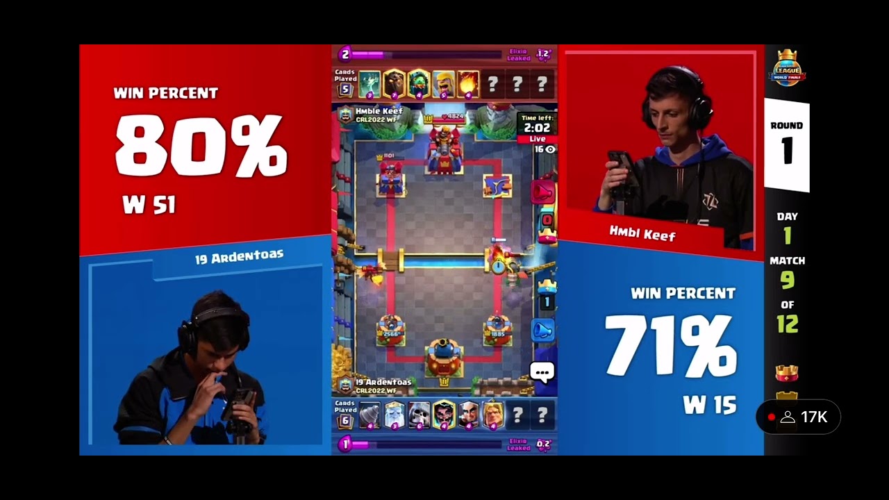 CLASH ROYALE BEST MATCH IN HISTORY! ( 32 ) 19 Ardentoas VS Hmbl Keef