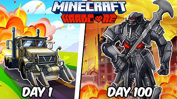 Ik overleefde 100 dagen als MEGATRON in Hardcore Minecraft!