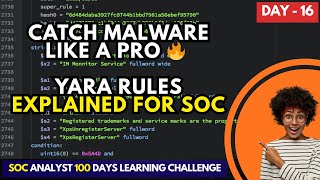 Day 16 | YARA Rules EXPLAINED | 🦸 Detect Malware FAST! | SOC Analysts MUST Know This
