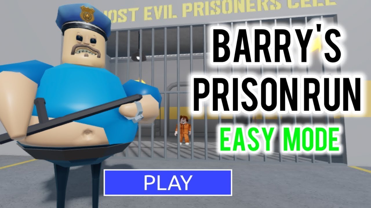 I finally escaped the Bary's prison escape game in Roblox in easy mode, part 2