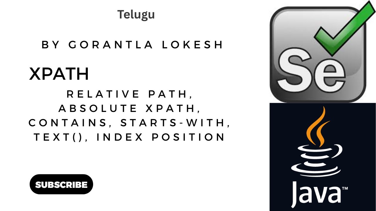 Selenium Java Tutorial 5: Xpath in Selenium Java #telugu #relatve # ...