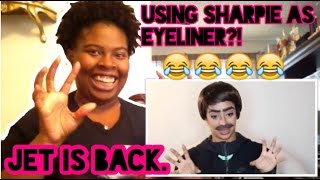 SHARPIE FOR EYELINER?! INTERVIEW WITH JET. | Reaction