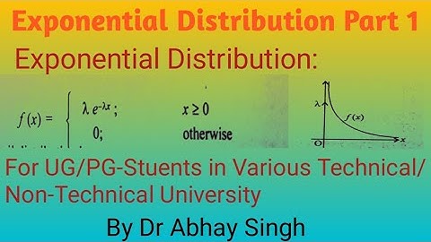 Exponential Distribution Part 1 By Dr Abhay Singh