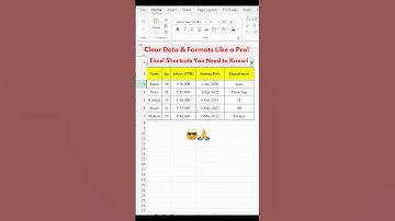 🚫Clear Data & Formats Like a Pro! Excel Shortcuts You Need to Know! #excel #excelshorts