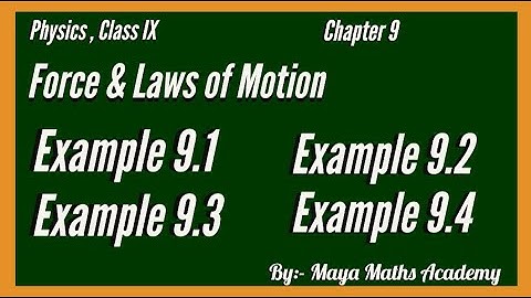 Force & Laws Of Motion | Class IX | Chapter 9, Example 9.1 , 9.2 , 9.3 & 9.4