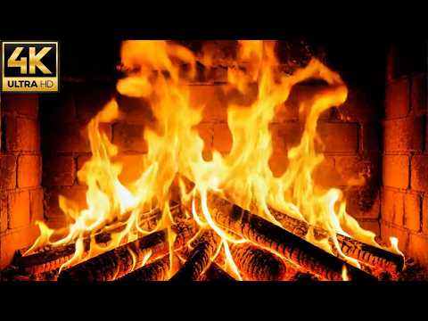 🔥 Cozy Fireplace 4K Ultra HD 🔥 Real Crackling Fire Sounds Winter Fireplace Ambience