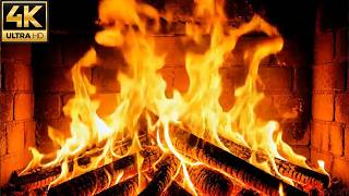 🔥 Cozy Fireplace 4K Ultra HD 🔥 Real Crackling Fire Sounds  Winter Fireplace Ambience