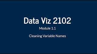 Cleaning Variable Names with the Janitor Package