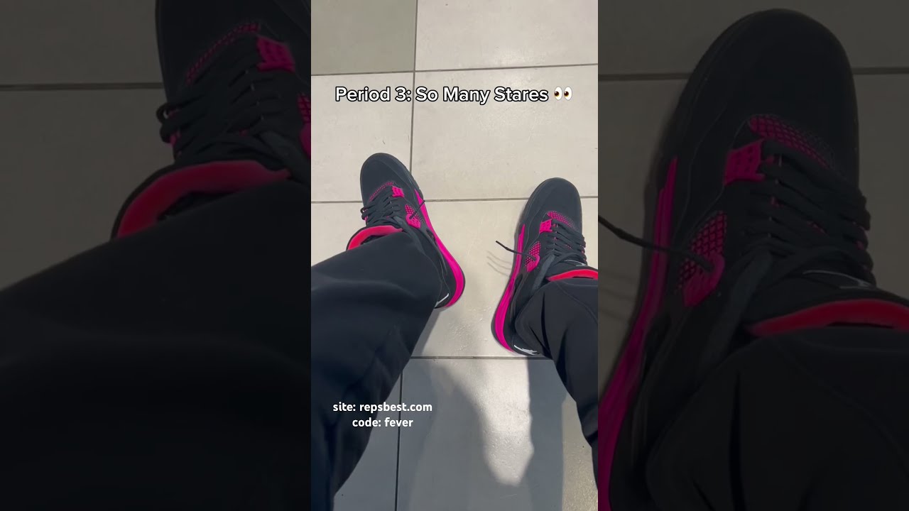 Wear Jordan Pink Thunder 4 S To School 