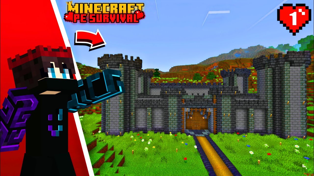 Minecraft PE Survival Series Ep 1 in 1.21 | Made OP Survival Base ...