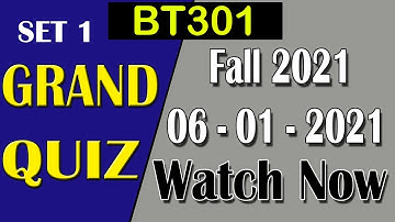 BT301 Grand Quiz Solution Set 1 | 6 Jan Fall 2020 |  BT301 Grand Quiz Solved | AM Knowledge Official