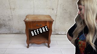 EXTREME End Table Makeover ~ Going crazy w @DixieBellePaint Products