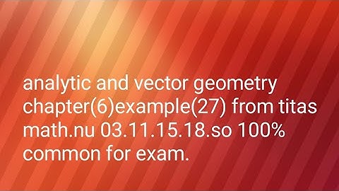 analytic and vector geometry chapter(6) honourch friest year.