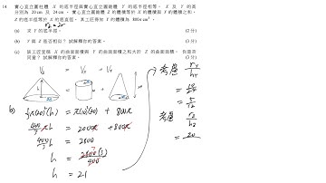 DSE maths core 2021 paper1 #14 area and volume cone 面積與體積 錐體