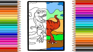 Dinosaur Coloring Pages | T Rex Colors | Coloring Painting Channel