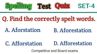 Spelling Mistakes Correctly Spelt word in English Choose the Correctly Spelt word