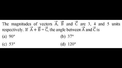 The magnitudes of vectors A, B and C are 3, 4 and 5 units respectively. If A+B
