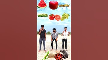 Me & my brother vs my friend fruit eating vs insect eating & animals eating 🤮 VFX funny magic video