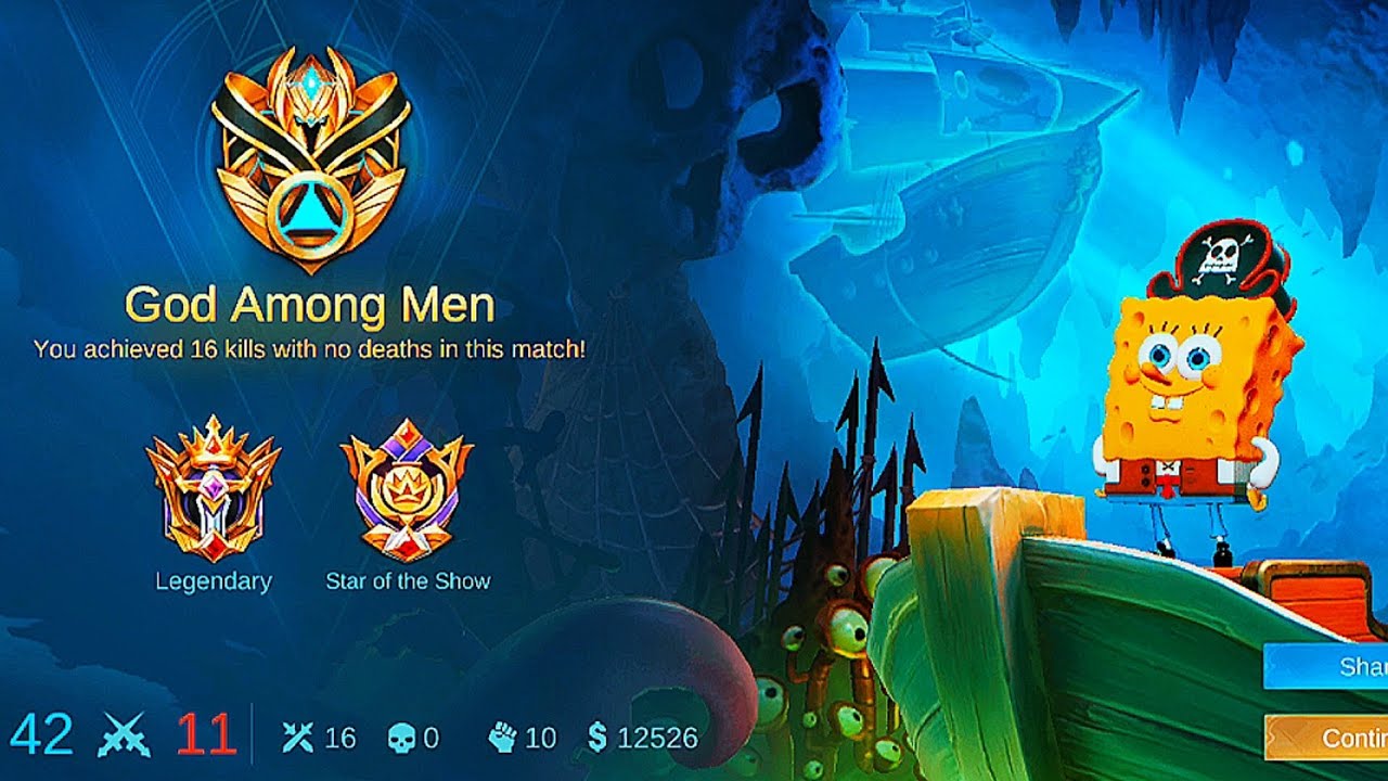 God Among Men! 16 Kills! Cyclops - SpongeBob Skin Legendary Gameplay | Star of the Show | MLBB 5v5