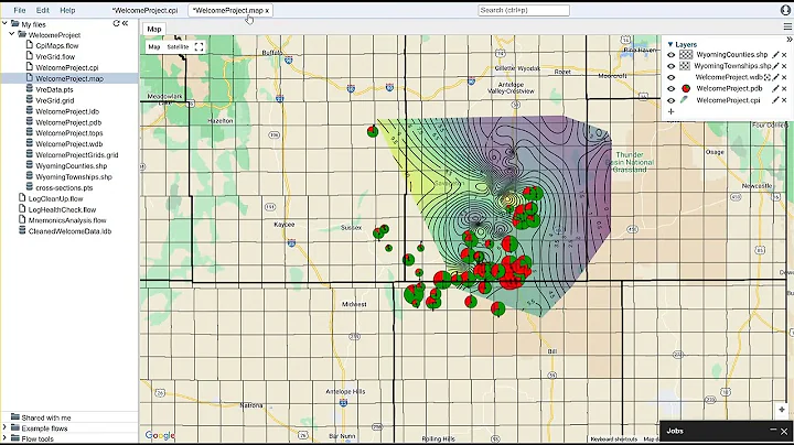 Welcome Project: Adding petrophysics results and grids to maps