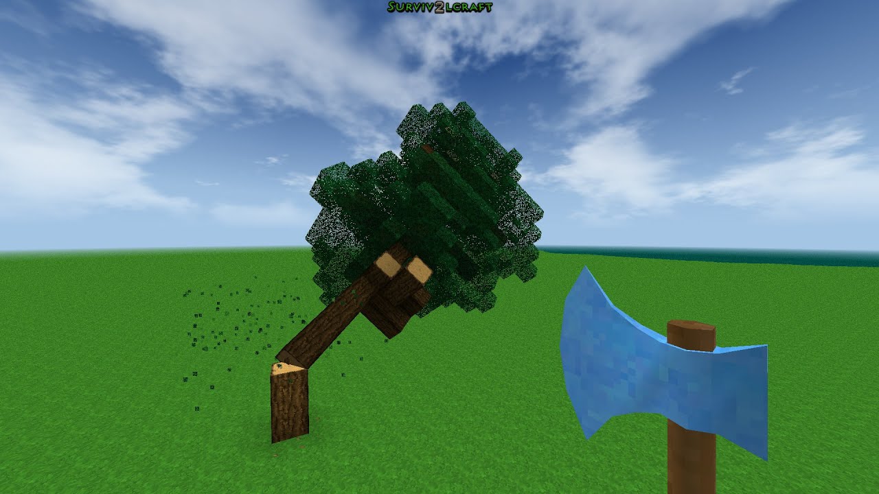 Survivalcraft 2   Immersive Tree Felling Mod with Animation and Sound Effects    