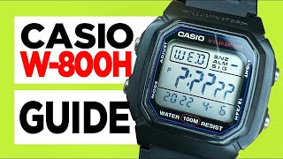 #CASIO W-800H (Module 3240) - How to Set the Time, Date, Alarm, Stopwatch and Dual Time! screenshot 5