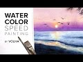 Как нарисовать акварелью красивый закат / How to paint sunset in watercolor