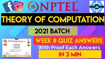 Theory Of Computation Week 8 Quiz Assignment Solution | NPTEL SWAYAM |