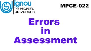 Famous Errors in Assessment (MPCE-023) Profile