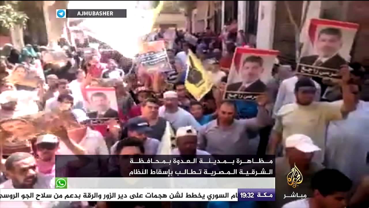 مظاهرة بمدينة العدوة بمحافظة الشرقية المصرية تطالب بإسقاط النظام
