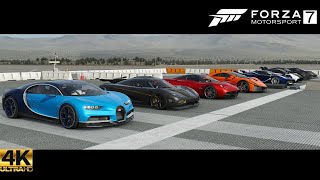 FM7 EPIC DRAG RACE! Regera, Chiron, Veyron, Venom GT, Agera, ONE1, Laferrari, P1, P1 GT, FxxK & More