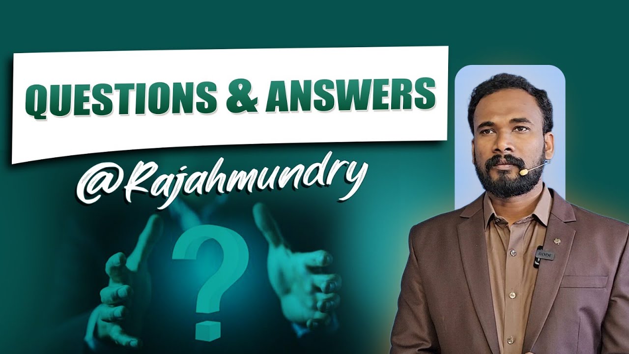 ప్రశ్నలు & సమాధానాలు || Q&A Rajahmundry || Pastor JOHN PAUL #biblestudy #question #answer #q2jp