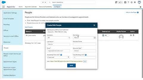Appointiv Configuration - People Tab