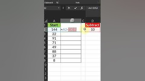 How To Subtract A Cell Value From An Entire Column Or Row In Excel Explained   Absolute Reference