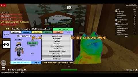 rainbow frog code for twisted murderer