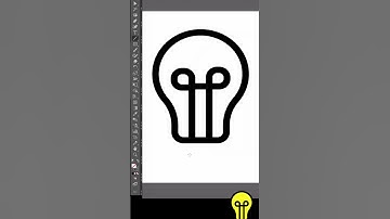 How drawing Icon Light Bulb in Illustrator?  #light #bulb #icon #shorts 💡
