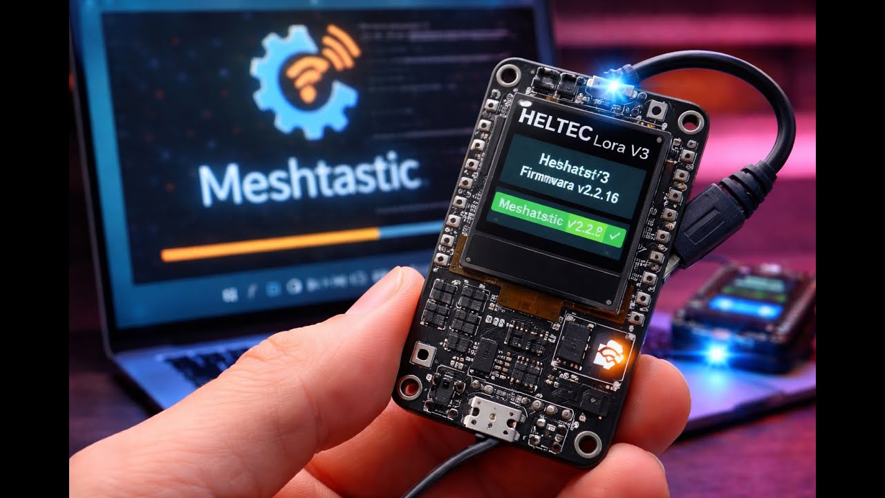 Meshtastic 2.7.15 Firmware Upgrade – New UI on Heltec V3 - YouTube