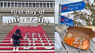 FIRST DAY OF IN-PERSON UNIVERSITY *senior year* | grwm, lecture, exploring the campus